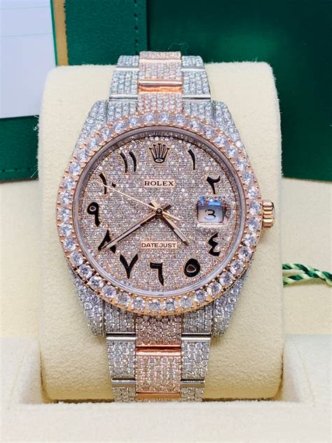 rolex datejust iced out - arabic|iced out Rolex real.